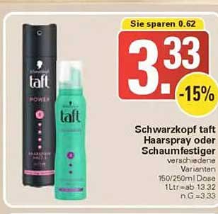 Schwarzkopf taft Haarspray oder Schaumfestiger
