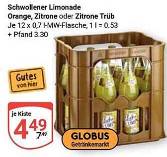 Schwollener Limonade Orange, Zitrone oder Zitrone Trüb