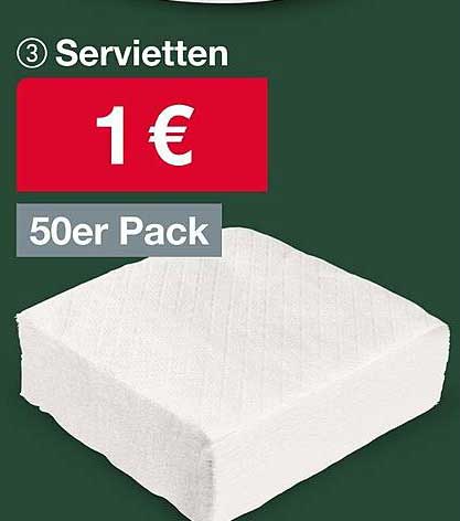 Servietten 50er Pack für nur 1 €