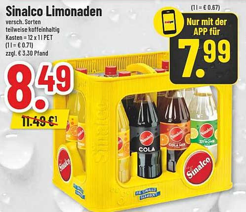 Sinalco Limonaden - 12 x 1,1 l PET im Kasten