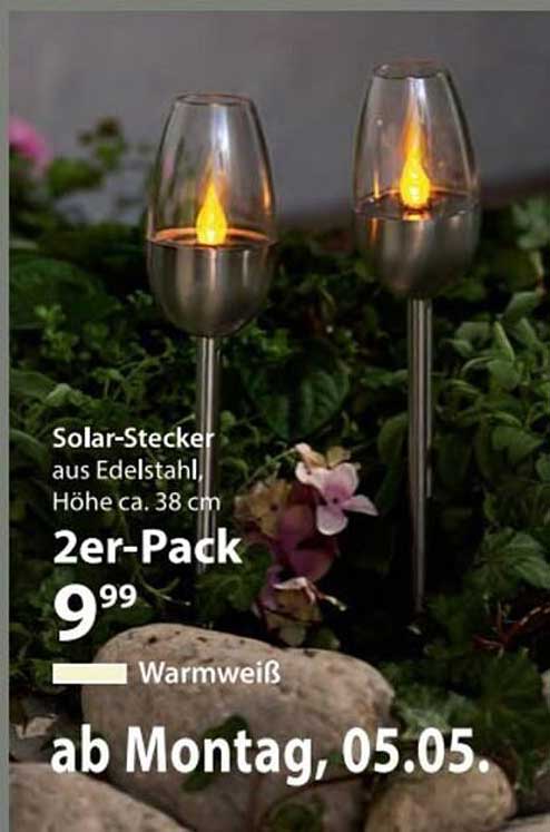 Solar-Stecker aus Edelstahl - 2er-Pack
