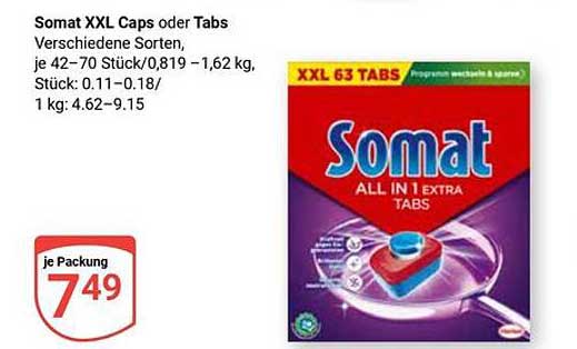 Somat XXL Caps oder Tabs - verschiedene Sorten