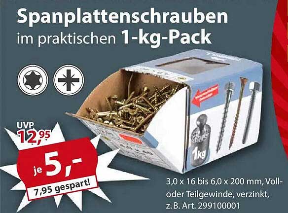 Spanplattenschrauben im praktischen 1-kg-Pack
