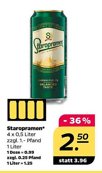Staropramen Bier - 4 x 0,5 Liter