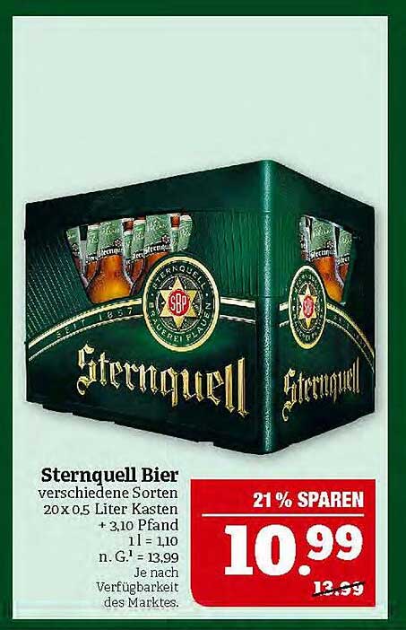 Sternquell Bier verschiedene Sorten 20 x 0.5 Liter Kasten