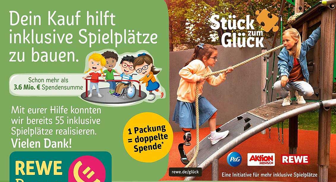 Stück zum Glück - Dein Kauf hilft inklusive Spielplätze zu bauen