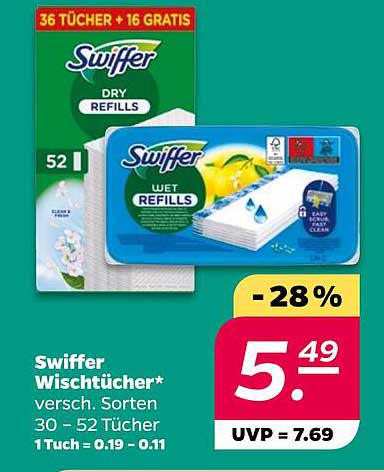 Swiffer Wischtücher - 28% Rabatt