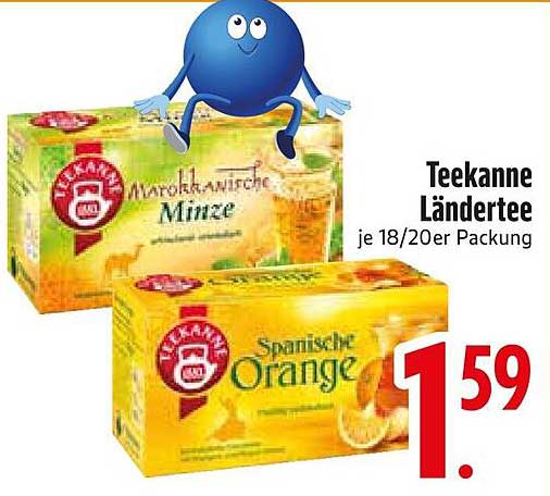 Teekanne Länderthee – Marokkanische Minze und Spanische Orange je 18/20er Packung