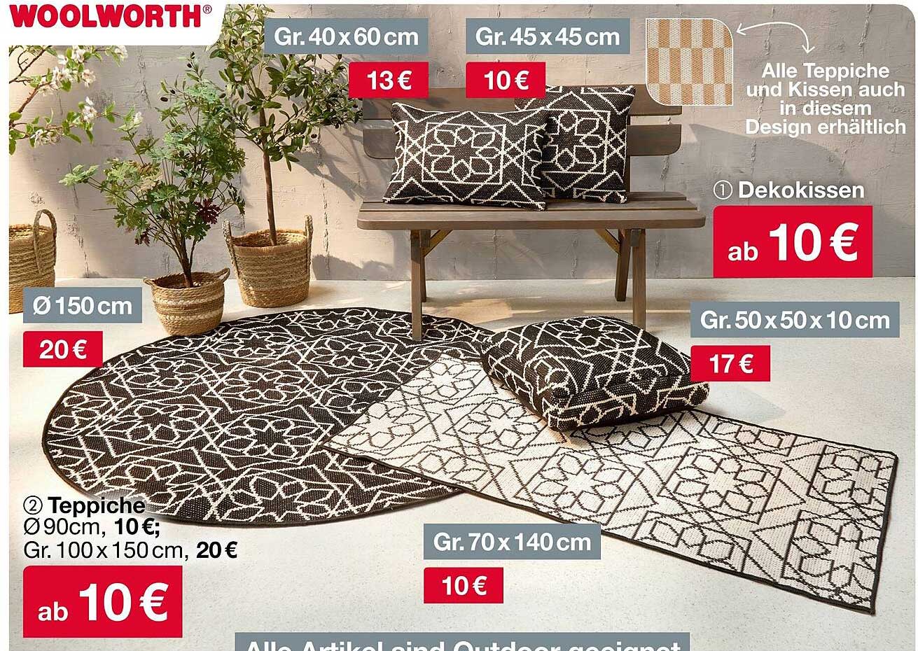 Teppiche und Kissen in elegantem Design – ab 10 €