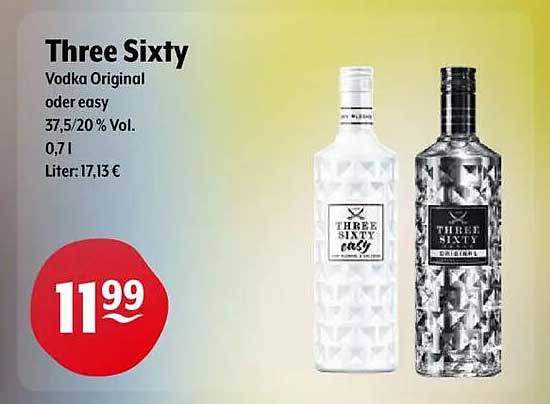 Three Sixty Vodka Original oder easy