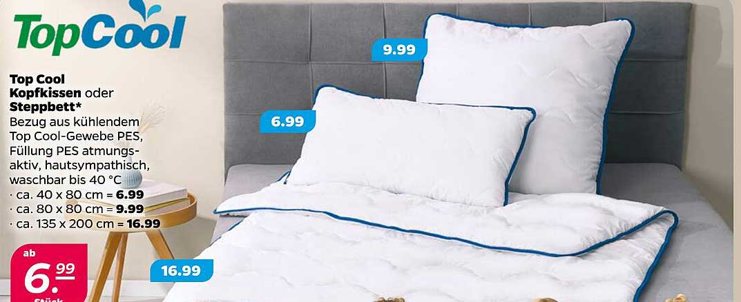 Top Cool Kopfkissen oder Steppbett