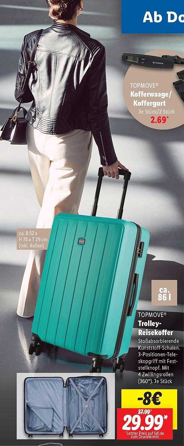 TOPMOVE® Trolley-Reisekoffer 86 l in Türkis