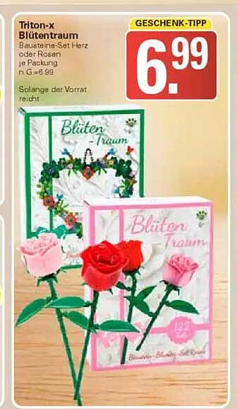 Triton-x Blütentraum Baustein-Set Herz oder Rosen je Packung