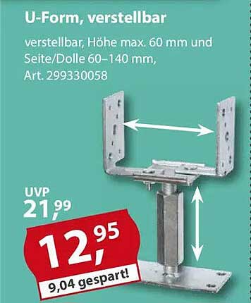 U-Form, verstellbar