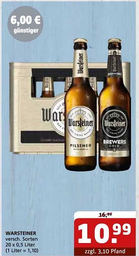 WARSTEINER verschiedene Sorten 20 x 0,5 Liter