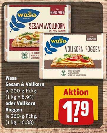 Wasa Sesam & Vollkorn oder Vollkorn Roggen