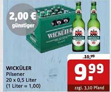 WICKÜLER Pilsener 20 x 0,5 Liter für 9,99 €