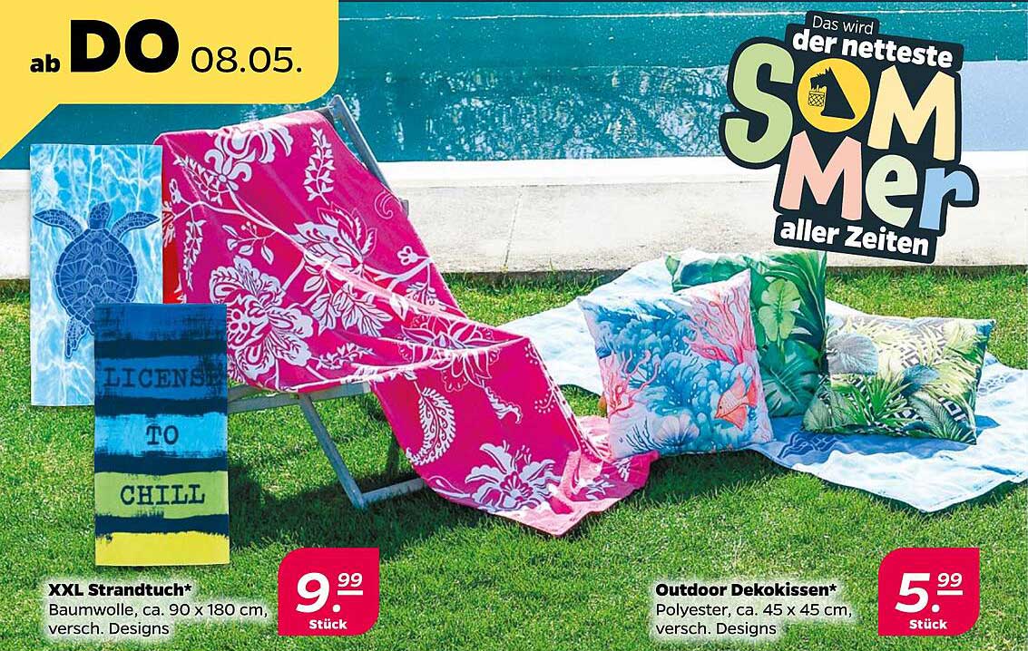XXL Strandtuch und Outdoor Dekokissen