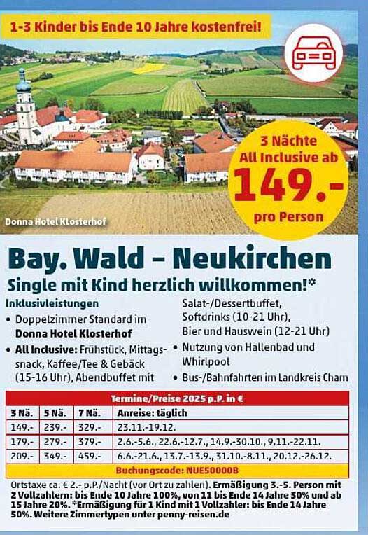3 Nächte All Inclusive im Bay. Wald – Neukirchen ab 149,- pro Person