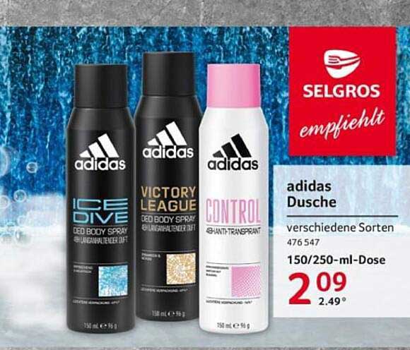 adidas Dusche - deospray verschiedene Sorten
