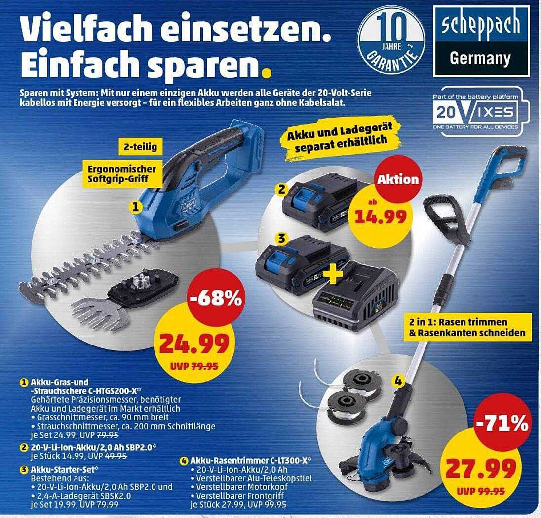 Akku-Gras- und Strauchschere HTGS200-X