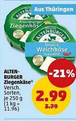 ALTENBURGER Ziegenkäse - Verschiedene Sorten, je 250 g