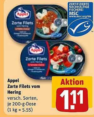 Appel Zarte Filets vom Hering