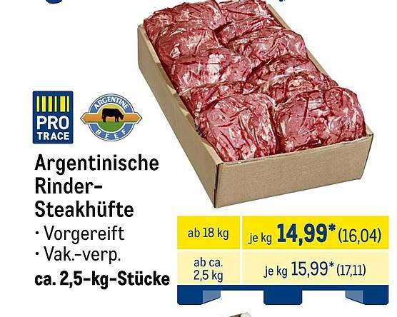 Argentinische Rinder-Steakhüfte – Vorgereift und vakuumverpackt
