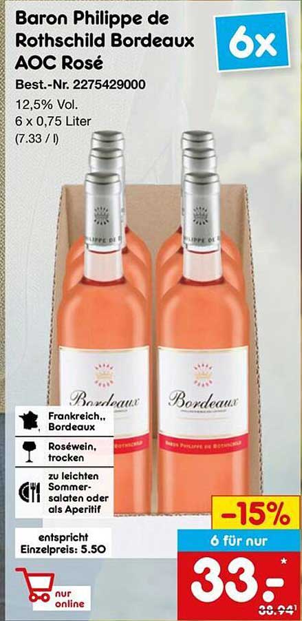Baron Philippe de Rothschild Bordeaux AOC Rosé