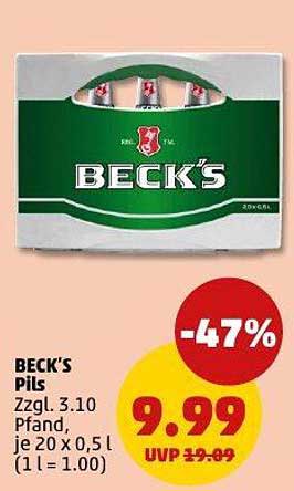 BECK'S Pils 20 x 0,5 l
