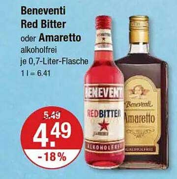 Beneventi Red Bitter oder Amaretto alkoholfrei 0,7-Liter-Flasche