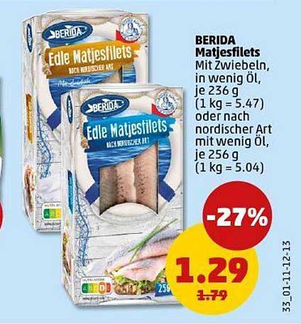 BERIDA Matjesfilets mit Zwiebeln in wenig Öl 236 g