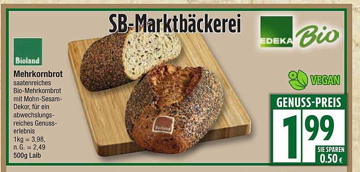 Bio-Mehrkornbrot mit Mohn-Sesam-Dekor