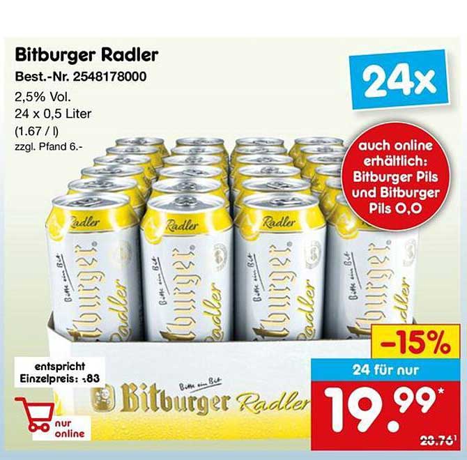 Bitburger Radler - 24x0,5 Liter