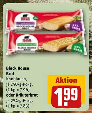 Block House Brot - Knoblauch oder Kräuterbrot