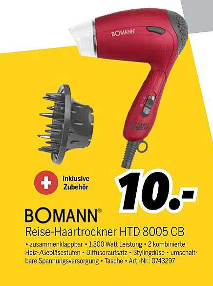 BOMANN Reise-Haartrockner HTD 8005 CB