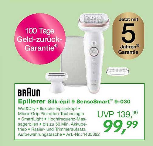 Braun Epilierer Silk-épil 9 SensoSmart™ 9-030