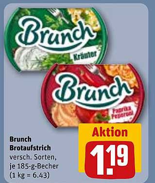 Brunch Brotaufstrich - Verschiedene Sorten, je 185-g-Becher