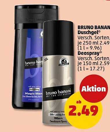 BRUNO BANANI Duschgel & Deospray Aktion
