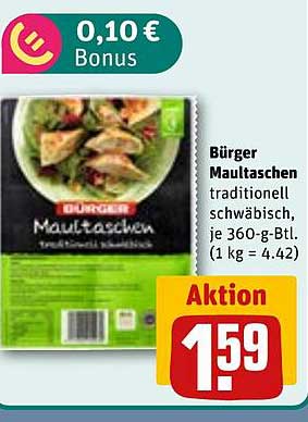 Bürger Maultaschen traditionell schwäbisch, je 360-g-Btl.