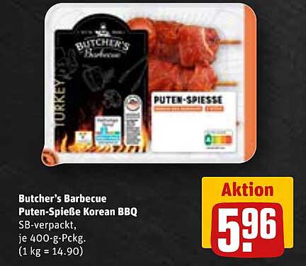 Butcher's Barbecue Puten-Spieße Korean BBQ