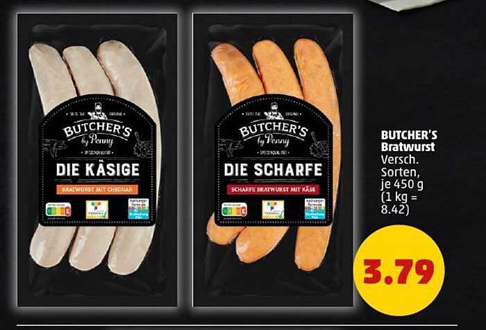 BUTCHER'S Bratwurst – Die Käse und Die Scharfe