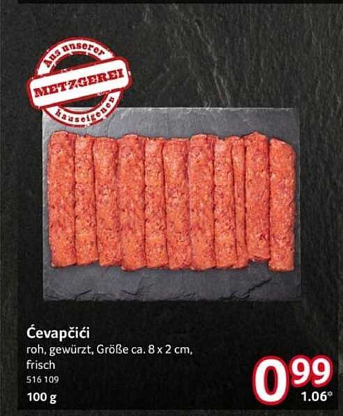Čevapčići - roh, gewürzt, frisch