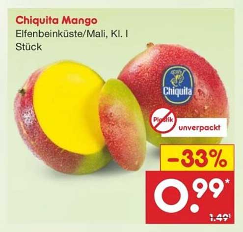 Chiquita Mango Elfenbeinküste/Mali, Kl. I Stück