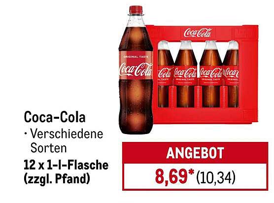 Coca-Cola 12 x 1-Liter-Flasche (verschiedene Sorten)