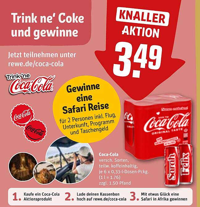Coca-Cola Aktionsprodukt - Gewinnspiel zur Safari Reise