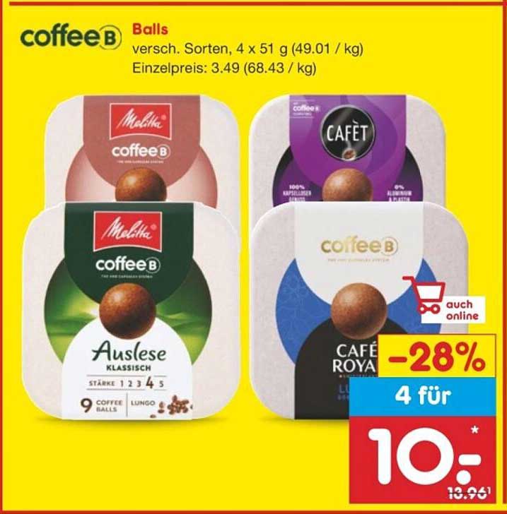 coffee B Balls - 4 Sorten für nur 10€
