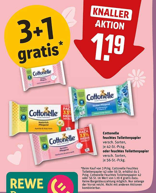 Cottonelle feuchtes Toilettenpapier 42-St.-Pckg. oder 56-St.-Pckg.
