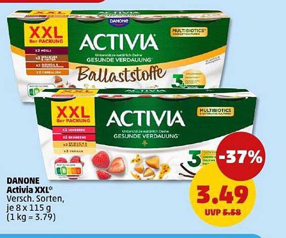 DANONE Activia XXL, verschiedene Sorten, je 8 x 115 g