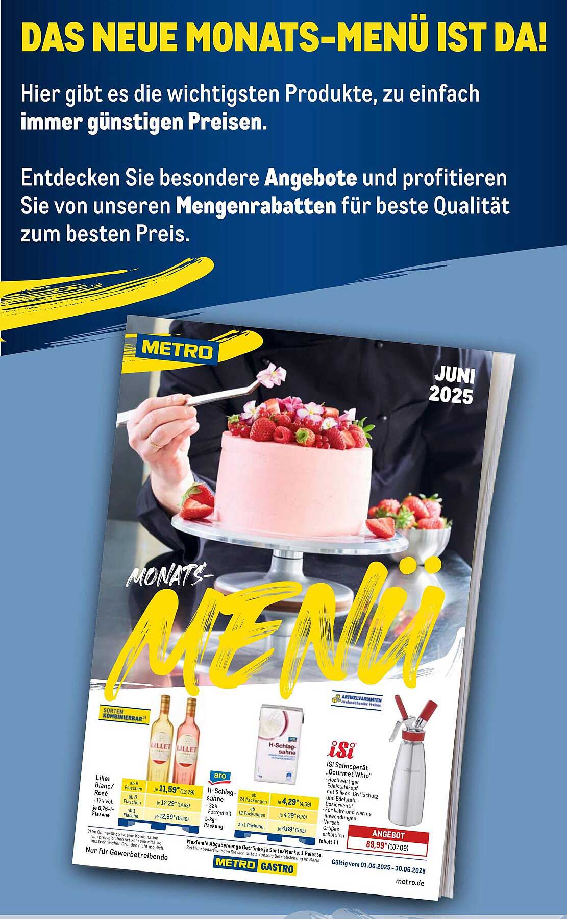 Das neue Monats-Menü im Juni 2025